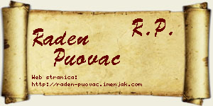Raden Puovac vizit kartica